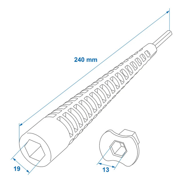 Extensie tubulara lungime 240mm 19mm+13mm [6]