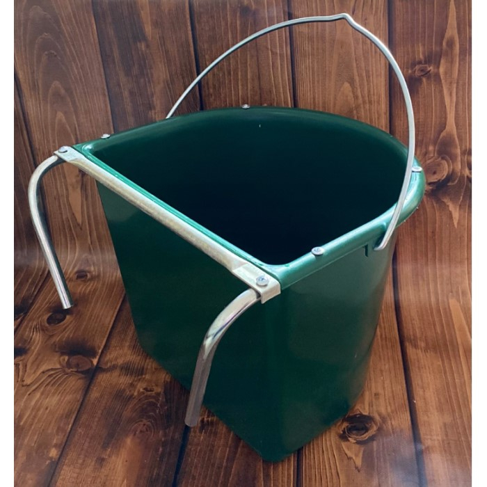 Galeata furajare animale 15 L cu maner si suport agatare - verde [2]