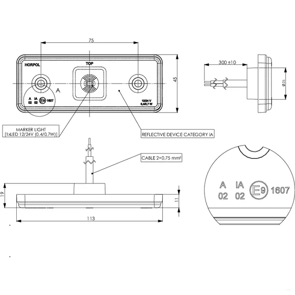 Lampa agabarit LED, 10-30 VDC [2]