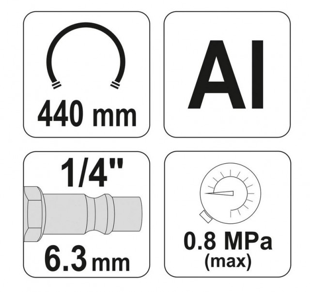 Pistol cu manometru aer comprimat YATO, 440mm, 1/4", 8bar [4]