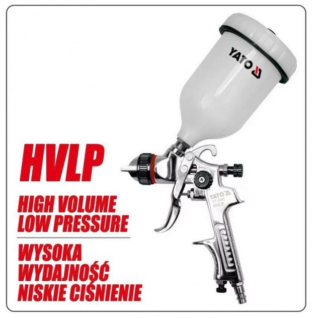 Pistol de Vopsit, rezervor plastic YATO, HVLP, duza 1.5mm, 600ml [4]