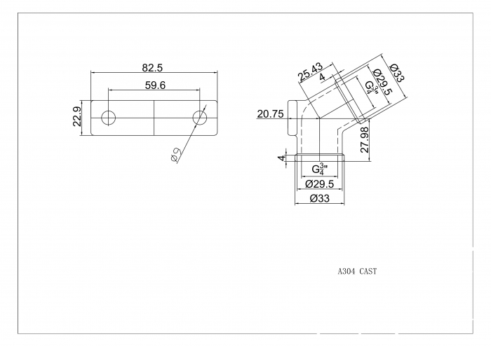 Racord perete pentru suzete porci, 3/4 inch , 30 grade [2]
