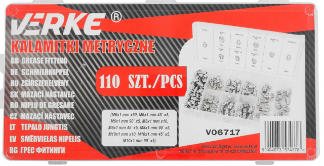 Set 110 buc Niplu de gresare M6-M10 VERKE [2]