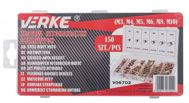 Set 150 buc Piulite nituibile M3-M10 VERKE [2]