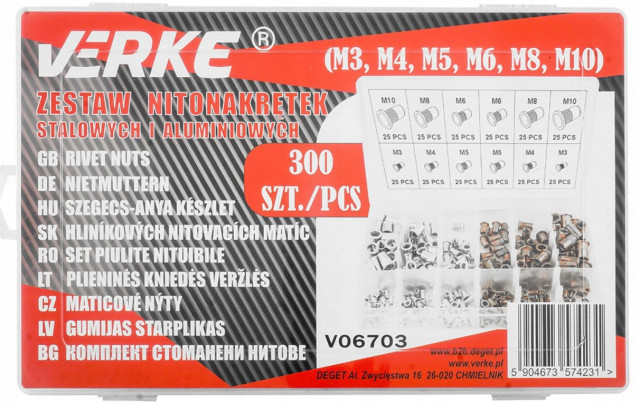 Set 300 buc Piulite nituibile M3-M10 VERKE [2]