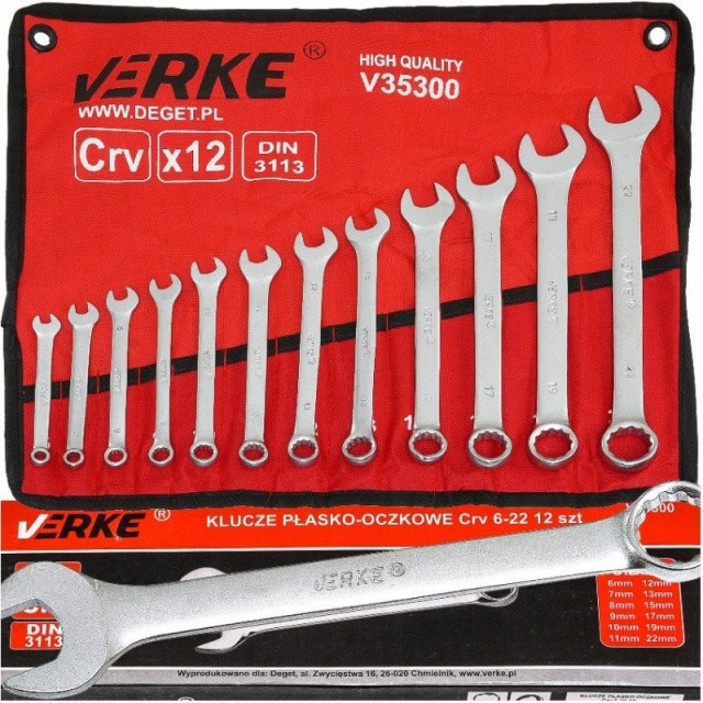 Set chei combinate inelare 12 elemente 6-22mm VERKE [1]