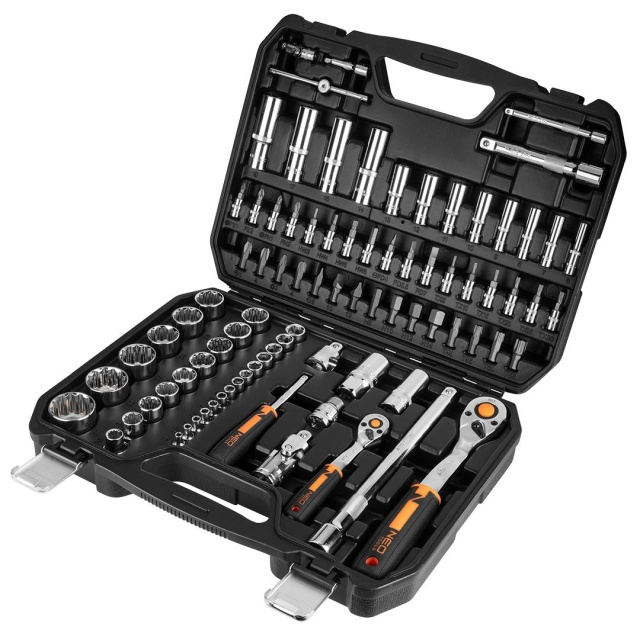 Set chei tubulare 1/4", 1/2", 86 de piese NEO TOOLS , 25 ani GARANTIE [1]