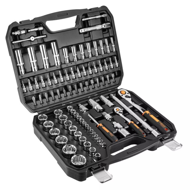 Set chei tubulare 1/4", 1/2", 86 de piese NEO TOOLS , 25 ani GARANTIE [3]