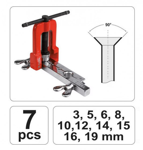 Set scule pentru mansonare (bercuire) tevi YATO, 3-19 mm, 7 piese [6]
