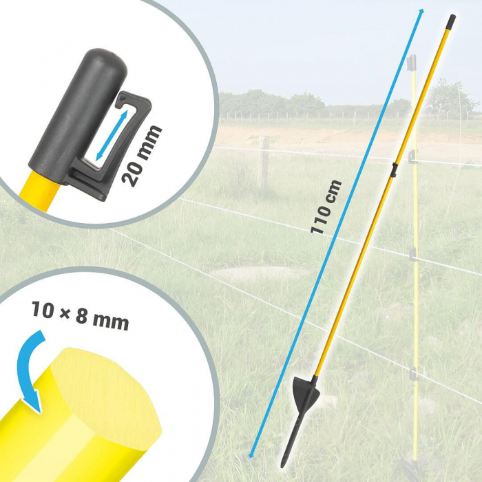 Stalp oval din fibra de sticla pentru gard electric [7]