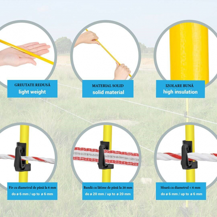 Stalp oval din fibra de sticla pentru gard electric [8]