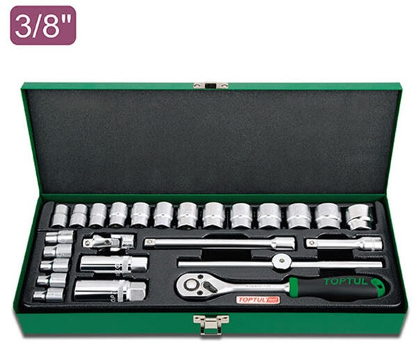 Trusa clichet si chei tubulare 3/8inch, TOPTUL 25 piese [1]