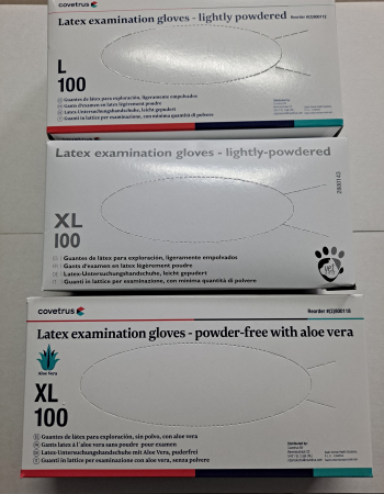 Veterinare - Manusi de examinare din latex, nepudrate, albe, cu Aloe Vera, XL, 100buc/set