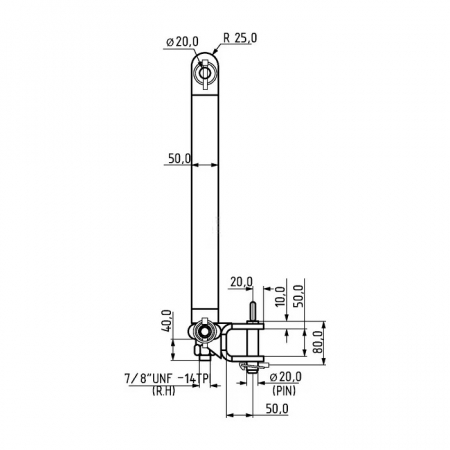 Bara remorcare cu bila 50 mm si bolt, pentru tiranti tractor 2500 kg (cat.1) [1]