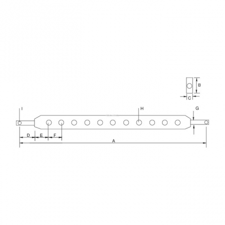 Bara tractiune tiranti, 500 mm, categoria 1 [1]