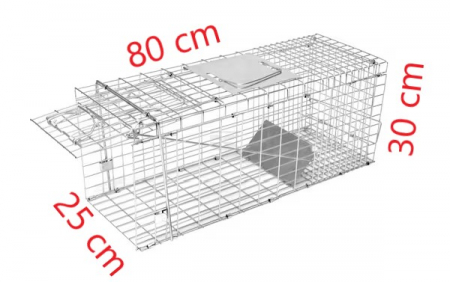 Combaterea daunatorilor - Capcana otel, captura vie jderi, vidre, sobolani, veverite 80x30x25cm