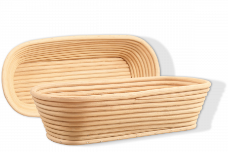 Faina / Paine - Cos alungit pentru dospire aluat, 28 x 15 cm, ratan, 750 g