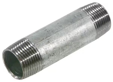 Gradina - Niplu dublu galvanizat 1/2″ × 100 mm cu filet exterior pentru instalații de apă