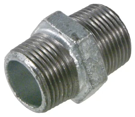 Adapare - Niplu dublu galvanizat 3/4″ cu filet exterior pentru instalații de apă