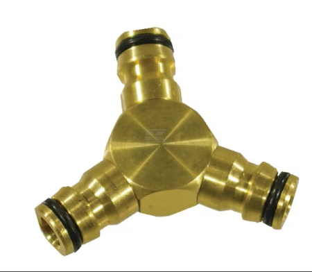 Cuple furtunuri - Cuplă rapidă 1/2 alamă, cu 3 căi pentru instalații de apă, L