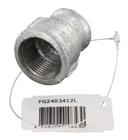 Porcine - Reducție filet interior 1/2″ × 3/4″ pentru instalații de apă, fonta, L