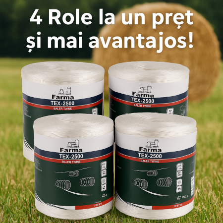 Depozitare - 4 x Sfoara baloti Twine Tex, 1600 m, 400 m / kg