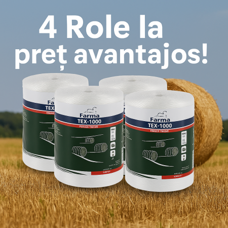 Depozitare - 4 x Sfoara baloti Twine Tex, 2000 m, 1000 m / kg, albastră