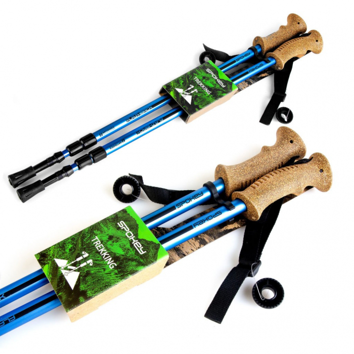Bete trekking telescopice Spokey Flashback, 3 segmente, 105-135 cm, albastre [8]