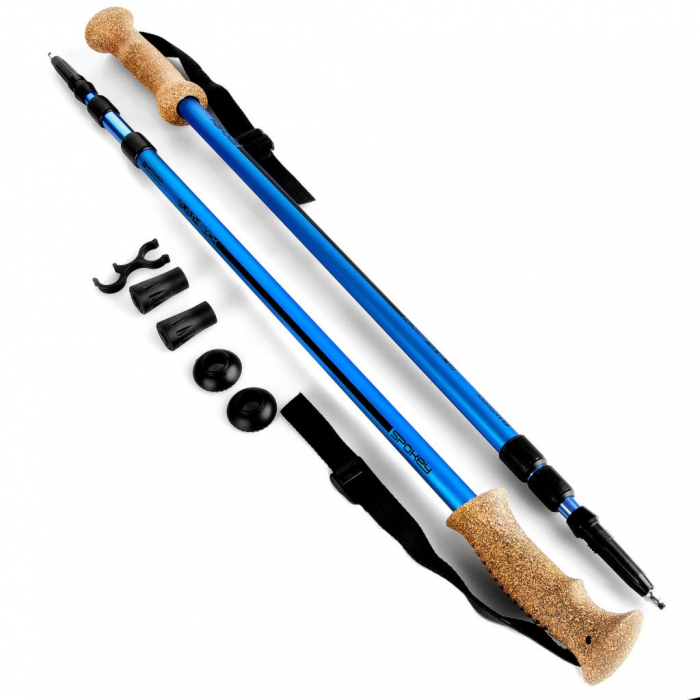 Bete trekking telescopice Spokey Flashback, 3 segmente, 105-135 cm, albastre [3]