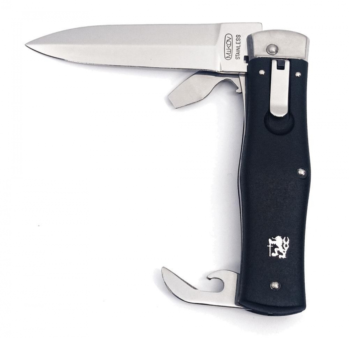 Briceag multifunctional Mikov Predator inoxidabil, cu teaca piele 241-NH-3/KP [7]