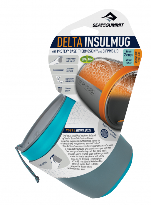 Cana 473 ml cu capac Sea To summit Delta InsulMug, leak proof, pacific blue [2]