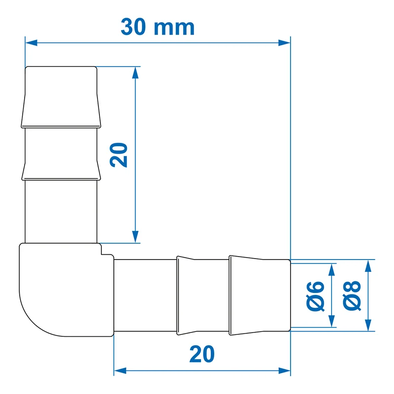 Conector furtun apa 90 grade 8mm [4]