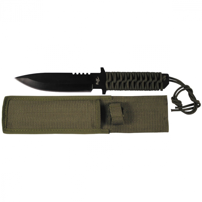 Cutit full tang lama 16 cm black blade cu teaca Fox Outdoor [2]