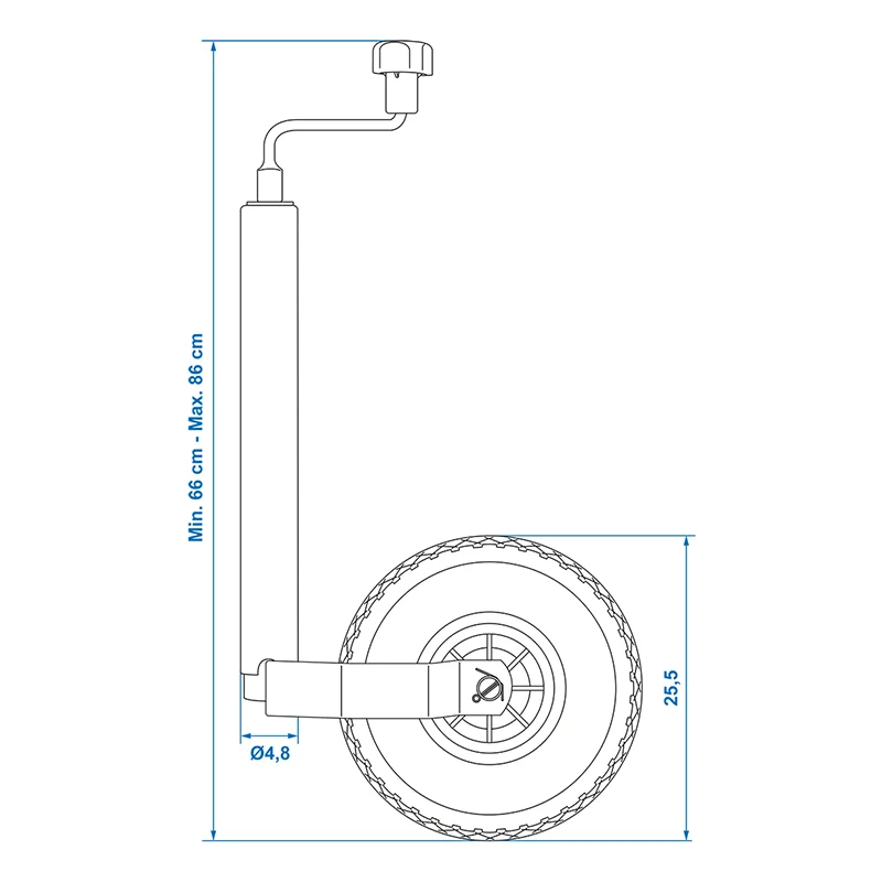 Roata jockey 48mm janta din plastic cu anvelopa PU 260x85mm [7]