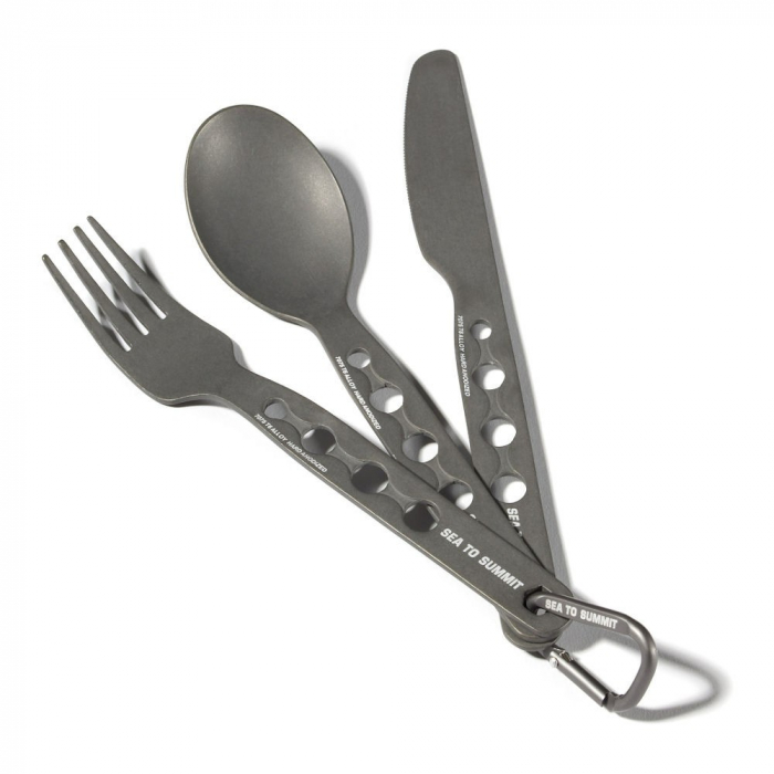 Tacamuri camping din aluminiu anodizat Sea To Summit Alphaset Cutlery Set (cutit, furculita, lingura) [3]