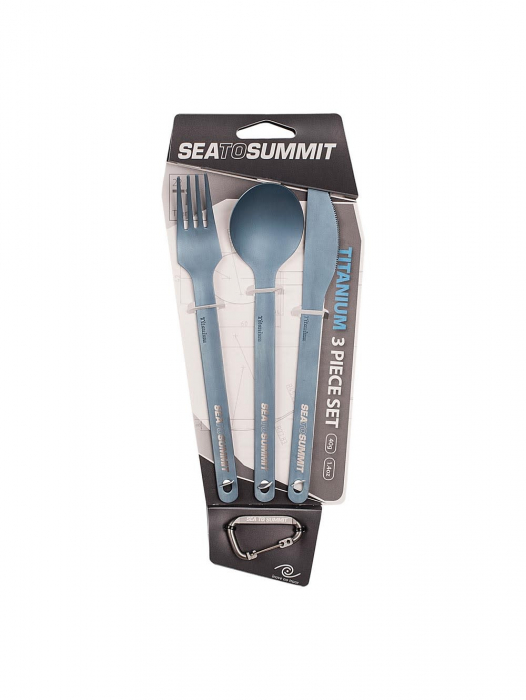 Tacamuri camping - drumetie titaniu, set 3 bucati, cu carabina Sea To Summit [3]