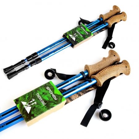 Bete trekking telescopice Spokey Flashback, 3 segmente, 105-135 cm, albastre [7]