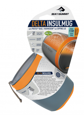 Cana 473 ml cu capac Sea To summit Delta InsulMug, leak proof, orange [1]
