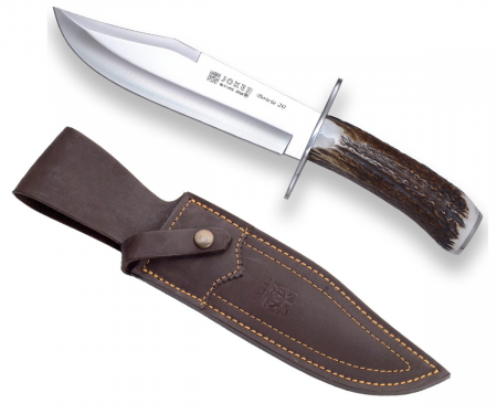 Cutit Joker Bowie 20, teaca piele, lama otel inox, maner corn cerb [3]