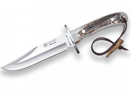 Cutit Joker Bowie cu teaca piele, lama 16 cm otel inox, maner corn cerb [1]