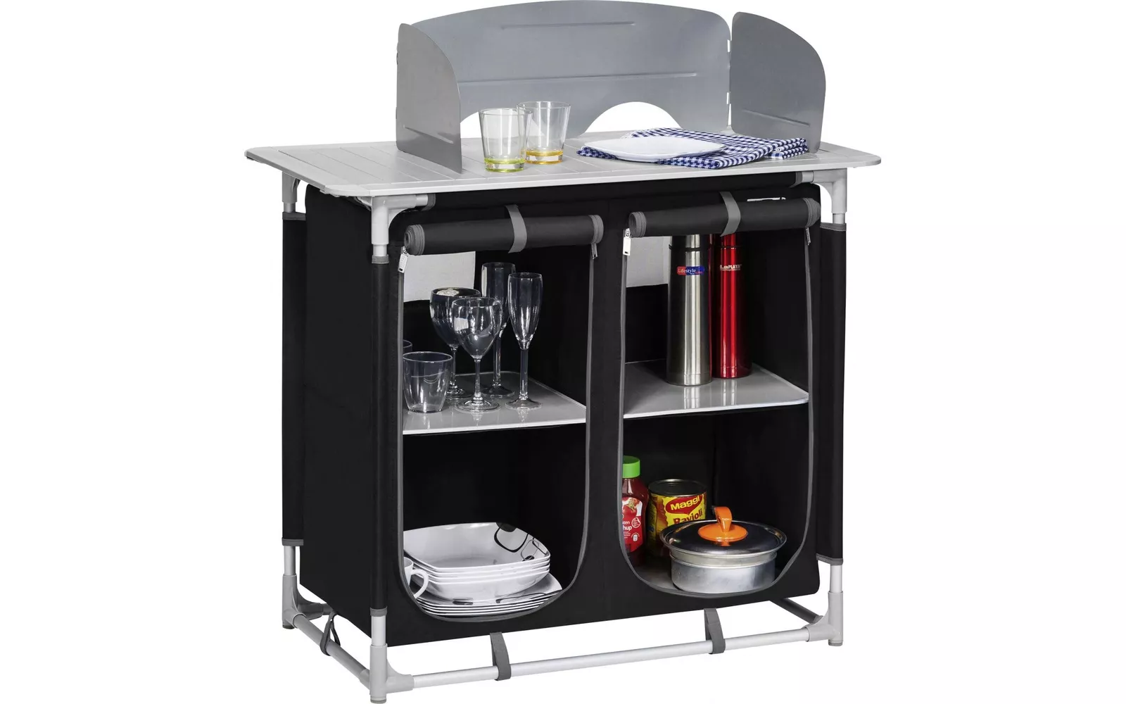 Articole camping-gratare-accesorii - Dulap bucatarie Berger 4 compartimente neagru