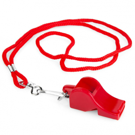 Accesorii camping - Fluier cu snur detasabil Spokey Mayday, rosu