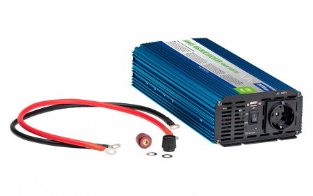 Invertor sinus pur  Berger 12V la 230V albastru 1000 W [1]