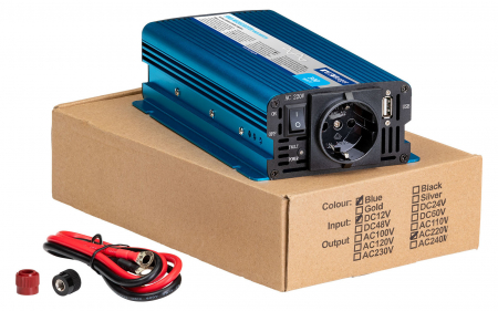 Invertor sinus pur Berger 12V la 230V albastru 300W [2]