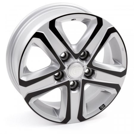 Sasiu-nivelator-picior sprijin-roata - Jantă din aluminiu Goldschmitt, 6,5x16", argintiu-negru lucios, pentru Fiat Ducato Maxi