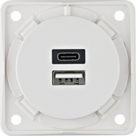 Sistem electric 12v-220v - Priză de încărcare USB-A/-C - alb polar