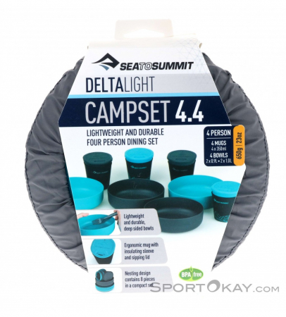 Set vase camping pentru 4 persoane Sea To Summit Delta Light Camp Set 4.4 Pacific Blue / Grey [2]