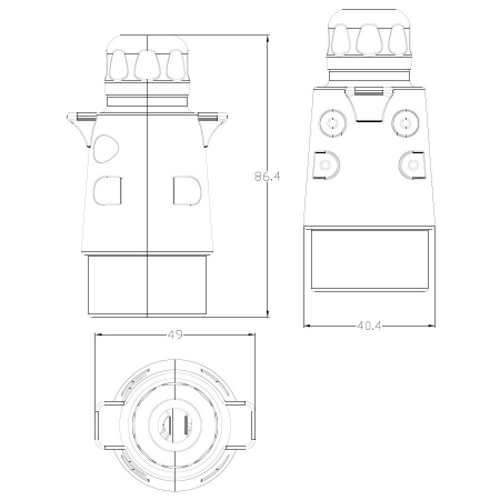 Stecher electric remorca, Fisa cu 7 pini, 12V, Auto, carcasa metal [1]