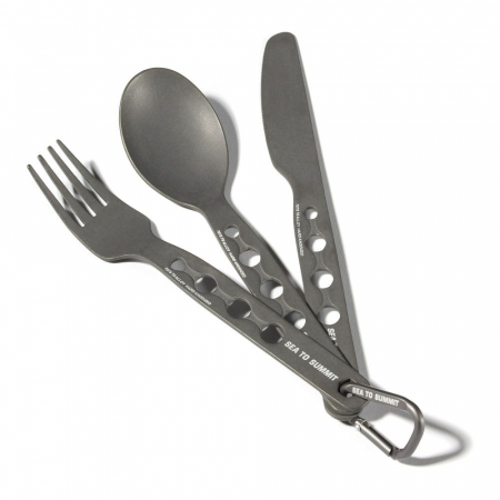 Tacamuri camping din aluminiu anodizat Sea To Summit Alphaset Cutlery Set (cutit, furculita, lingura) [2]