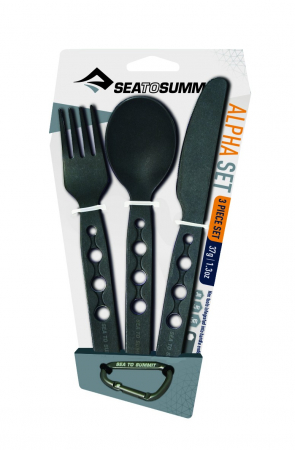 Tacamuri camping din aluminiu anodizat Sea To Summit Alphaset Cutlery Set (cutit, furculita, lingura) [1]